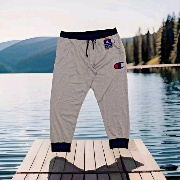 Champion Mens X-Large Gray Sleep Jogger Rib Cuff Sleep Pants Comfortable Lounge - Picture 1 of 7